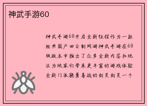 神武手游60